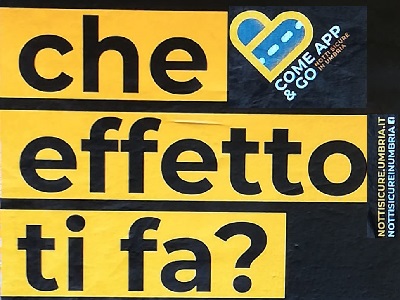 Locandina app contro gli incidenti stradali in Umbria