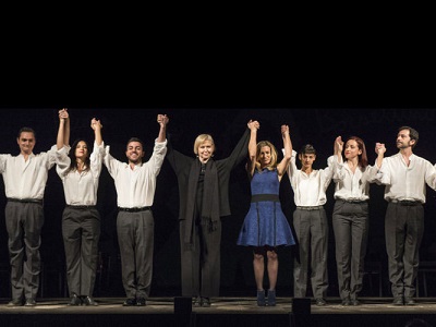 I protagonisti dello spettacolo teatrale "Il coraggio di parlare" in scena nella sede Onu di Vienna