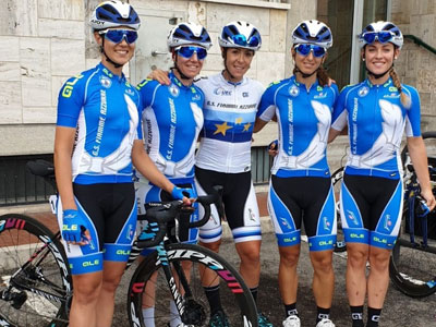 La squadra delle Fiamme Azzurre: da sx E. Cecchini, T. Guderzo, M. Bastianelli, R. Ratto e L. Paternoster