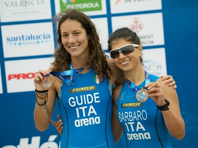 Charlotte Bonin e Anna Barbaro Paratriathlon Fiamme Azzurre