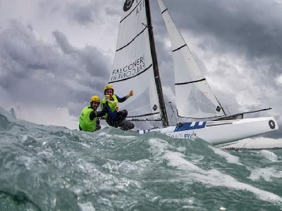 Vittorio Bissaro e Maelle Frascari Campioni del Mondo classe Nacra17 di vela Fiamme Azzurre