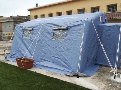 tenda-pre-triage coronavirus profilassi carcere