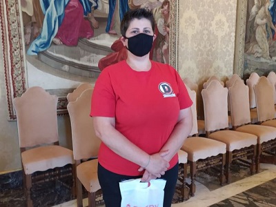 La capitana dell'Atletico Diritti in udienza da papa Francesco 20 maggio 2020