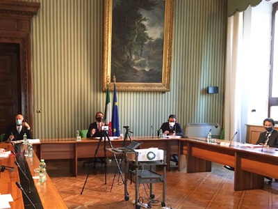 Panoramica della Sala Livatino durante il bilaterale Bonafede-Buckland