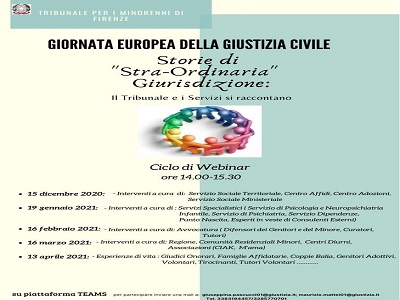 Locandina della Giornata Europea Giustizia Civile_Ciclo di Webinar