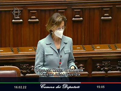 La ministra Cartabia alla Camera per il Question Time