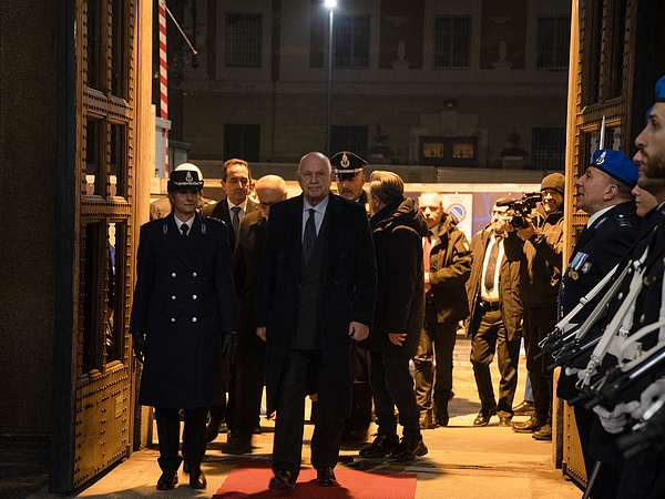 Il Ministro della Giustizia Carlo Nordio arriva alla Casa Circondariale di Milano San Vittore per la prima della Scala