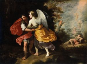 Agostino Beltrano_Giacobbe e l'Angelo_Olio su tela, 113x153cm_Coll.Priv.