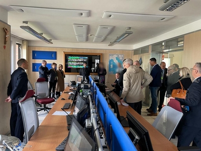 La delegazione olandese nella Sala CON del Polo logistico di Roma Rebibbia