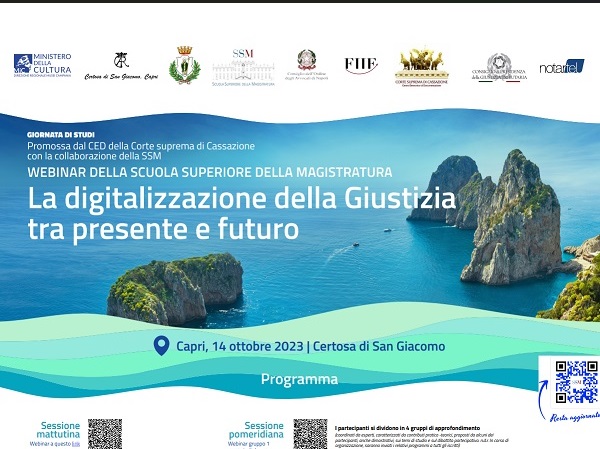 Locandina la Digitalizzazione della Giustizia fra presente e Futuro