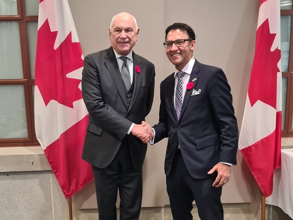 Il ministro Nordio e l'omologo canadese e Attorney General Arif Virani (Credit: Ministero della Giustizia)