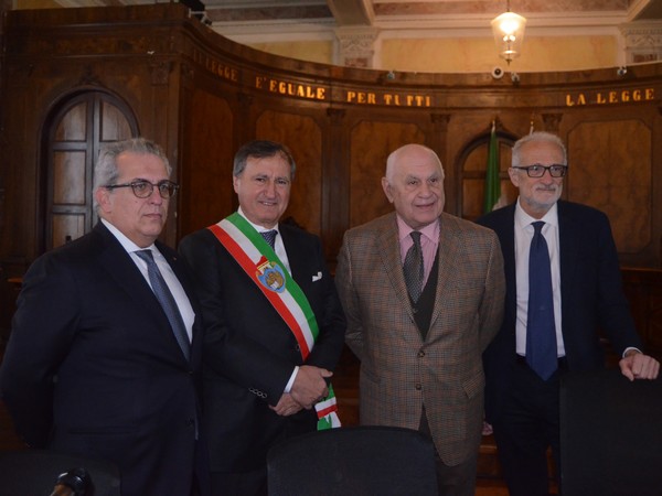 Tommaso Bortoluzzi, Luigi Brugnaro, Carlo Nordio, Andrea Pasqualin (foto Unione triveneta Consigli dell'ordine degli avvocati)