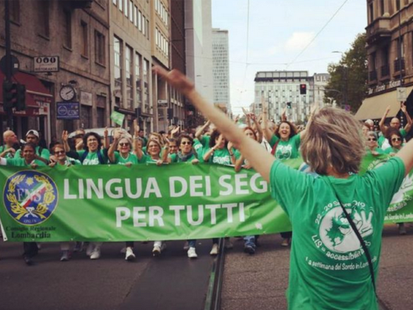 Manifestazione Ente nazionale sordi (credit: Ens)