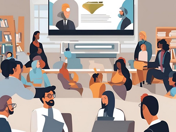 Corso di formazione online sulla giustizia (Immagine creata con IA)