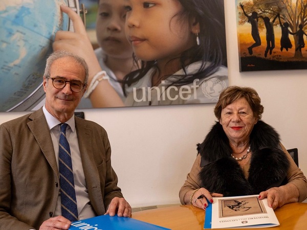 Gaetano Campo, Capo Dipartimento dell’Organizzazione Giudiziaria, del Personale e dei Servizi del Ministero della Giustizia, e Carmela Pace, Presidente dell’UNICEF Italia