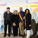 Giovanna Alfeo (autrice del murale), Cristiana Rotunno (Vicecapo Dipartimento Minorile), Antonio Pappalardo, Marco Della Porta (Presidente Municipio XIV)