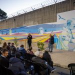 S.Em Card Baldassarre Reina alla cerimonia inaugurale del murale del Pastificio Futuro di Casal Del Marmo