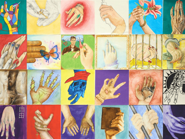 "Dipingiamo la libertà a Venezia", locandina mostra di Venezia Pesce di Pace con le detenute della Giudecca