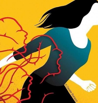 Illustrazione contro la violenza di genere di Davide Bonazzi