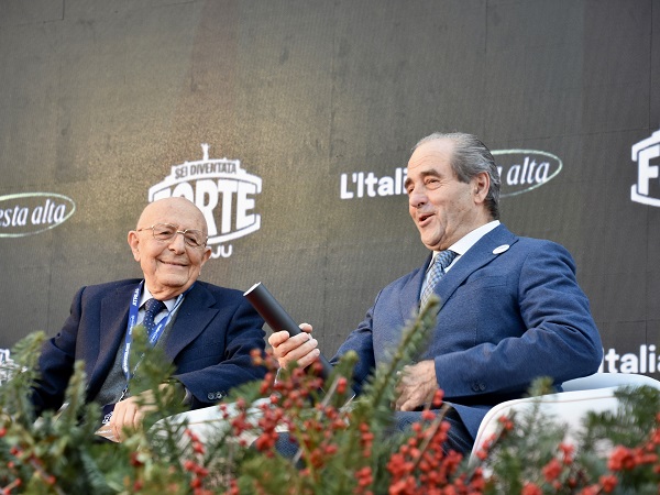 Sabino Cassese e Antonio Di Pietro ad Atreju 2025 (Credit: Ministero della Giustizia)