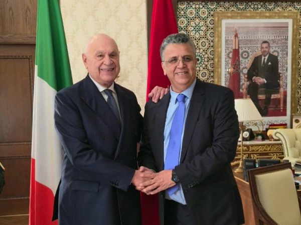 Visita ufficiale del ministro Nordio in Marocco, in foto con l'omologo del Marocco Abdellatif Ouahbi (foto Ministero della Giustizia)