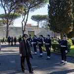 Monica Guerritore davanti al Picchetto d'Onore