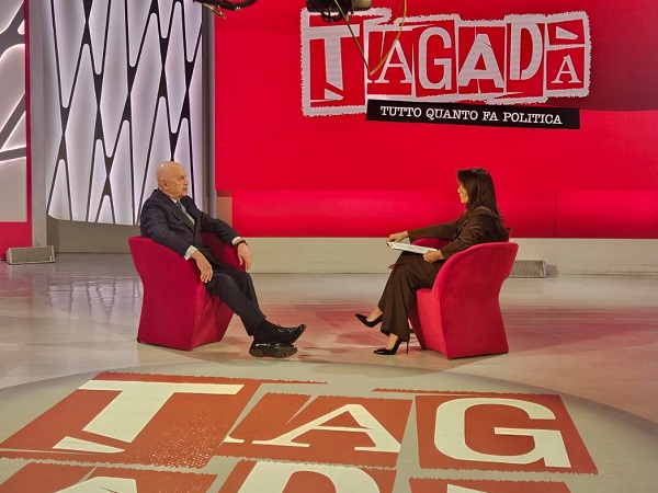 Il ministro Nordio ospite di Tiziana Panella a Tagadà (Credit: Ministero della Giustizia)