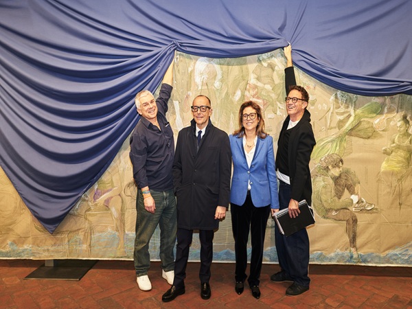 Foschini (Corriere della Sera) Sangermano (Presidente DGMC) Boni (Project Manager Orizzonti) Cavanna (Artista ideatore opera)(immagine Fondazione Rava)