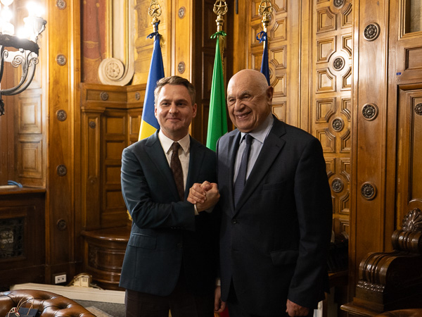 Il Ministro della Giustizia Carlo Nordio e il Procuratore generale dell'Ucraina Ruslan Kravchenko