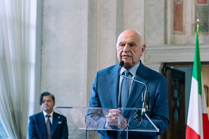 Il Ministro della Giustizia Carlo Nordio alla cerimonia del Premio De Sanctis