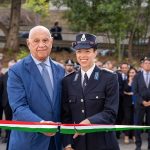 Il ministro Nordio e la campionessa delle Fiamme Azzurre Carolina Kostner